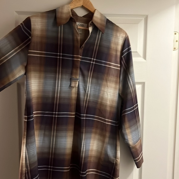 COS Checked plaid mini shirt dress size 6 - Picture 2 of 6